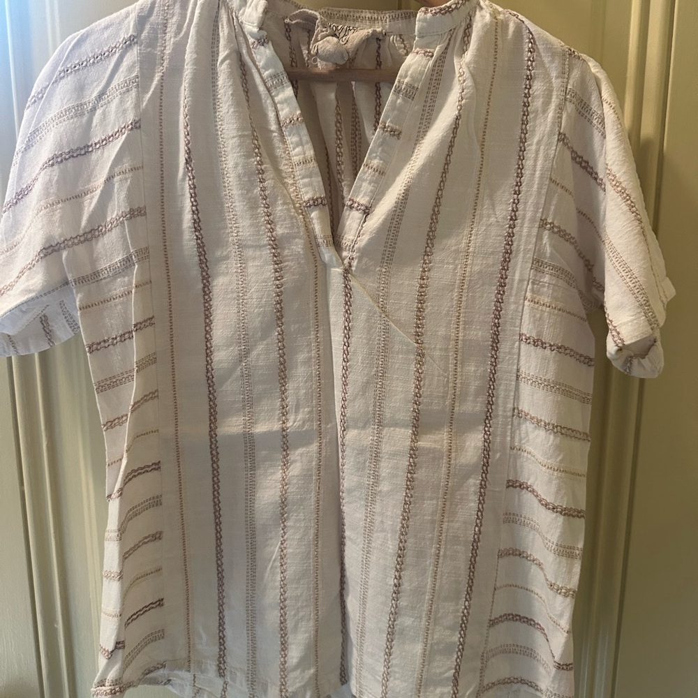Ace & Jig Cream and Brown Striped Top
